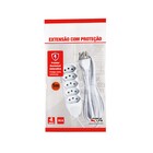 Extensão com Protetor Rearmável 5 Metros 5 Tomadas 10A Branco Force Line