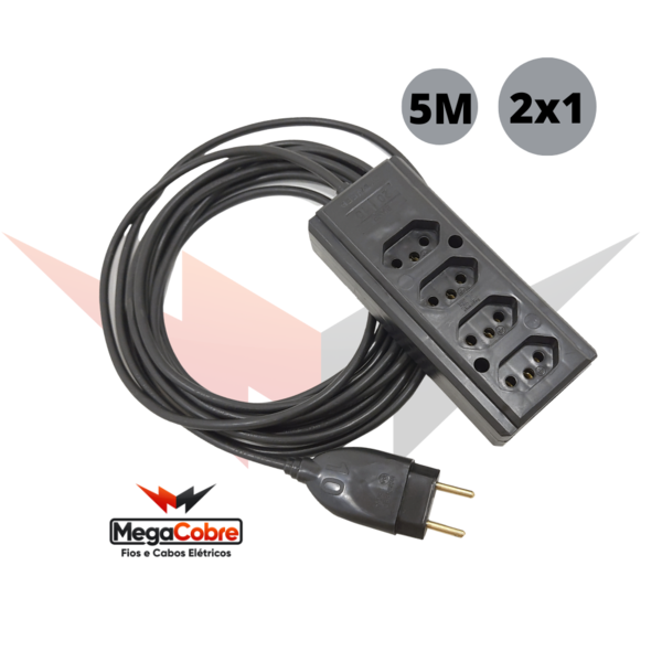 Extensão De Energia 110/220v Com Selo Do Inmetro De 5 Metros