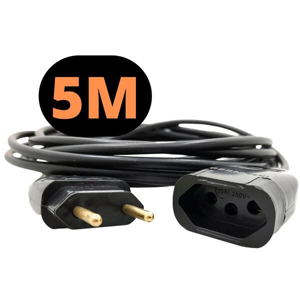 Extensão De Energia Singela Com Cabo Reforçado De 5 Metros