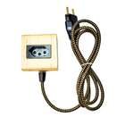 Extensão Decorativa Régua Elétrica Madeira 1 Tomada Preta Cab