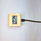 Extensão Decorativa Régua Elétrica Madeira 1 Tomada Preta Cab