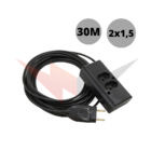 Extensão Dupla De Maquinarios Cabo Pp 2x1,50mm Com 30 Metros