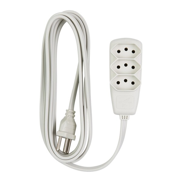 Extensão Elétrica 10m 2P+Terra Gelo Sort Bivolt Daneva