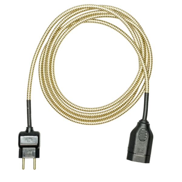 Extensão Elétrica 2 Metros 2x0 75mm Dourado/bege Revestido Te