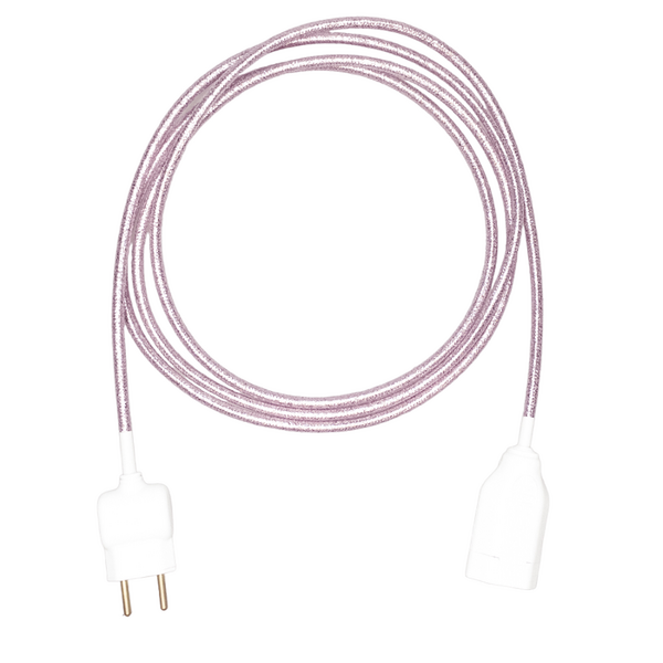 Extensão Elétrica 2 Metros Pp 2x0 75mm Revestido Rosa Brilhoso