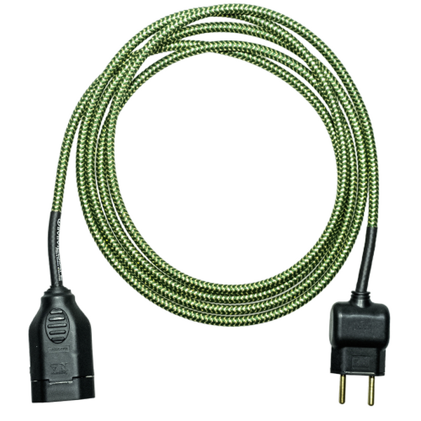 Extensão Elétrica 2 Metros Pp 2x0 75mm Revestido Verde/dourado