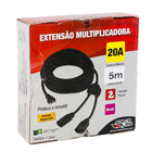 Extensão Elétrica 2 Tomadas 5 Metros Preta Force Line