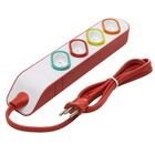 Extensão Elétrica 3m 2P+Terra Vermelho Multitomadas Bivolt Daneva