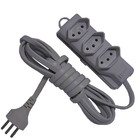 Extensão Elétrica Cinza 3 Metros Com 3 Tomadas 2p+t Radial