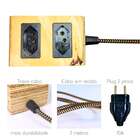 Extensão Elétrica Decorativa Madeira 2 Tomadas Solução Inteli