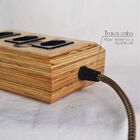 Extensão Elétrica Decorativa Madeira 3 Tomadas Design Elegant