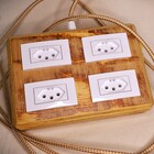 Extensão Elétrica Decorativa Madeira 4 Tomadas Feita Para Sur