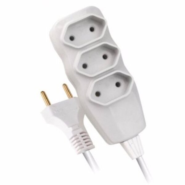 Extensão Elétrica Fc New Bipolar Pp 10m Branca 03 Tomadas 241