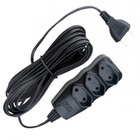 Extensão Elétrica Fc New Bipolar Pp 10m Preta 3 Tomadas 24310
