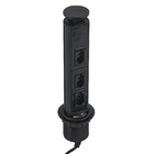 Extensão Mini Totem de Mesa 3Tomadas 10A Preto Dutotec