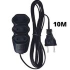 Extensão Paralelo 2x0,75x10,0m Ate 220v - 2 Pinos Preto Saco