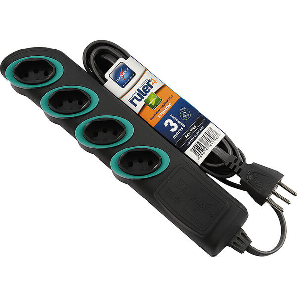 Extensão Pp Múltipla 3m Ruler 1708 Daneva Grafite