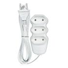 Extensao Pratik Fio Paralelo 2x0,75mm 5m Branca 3 Tomadas