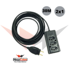 Extensão Preta Tripla  De Alta Qualidade 30 Metros