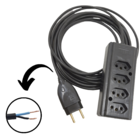 Extensão Quadrupla De Geladeira Cabo Pp 2x1,50mm De 3 Metros