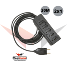 Extensão Quintopla Cabo Pp Reforçado 2x1,0mm Com 30 Metros