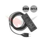 Extensão Quíntupla De Uso Geral Cabo Pp 2x1,50mm Com 20 Metros