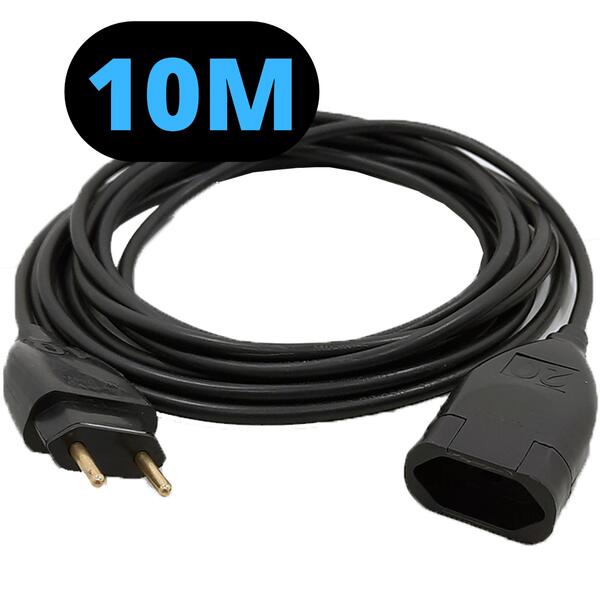 Extensão Singela Fio De Cobre Com Cabo Pp De 10 Metros