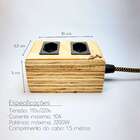 Extensão Versátil Em Madeira 2 Tomadas Régua Elétrica 150 Cm