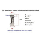 Extensor Cromado Prolongador Longo Torneira Chuveiro 1/2''
