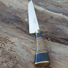 Faca 10 Polegadas Aço Inox Cabo De Madeira Bainha De Couro