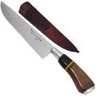 Faca 7 Polegadas Aço Inox Cabo De Madeira Com Listras Do Rs