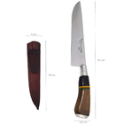 Faca 7 Polegadas Aço Inox Cabo De Madeira Com Listras Do Rs