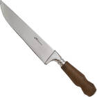 Faca Aço Inox  8'' Com Bainha Couro E Pelo Cabo de Madeira Cl
