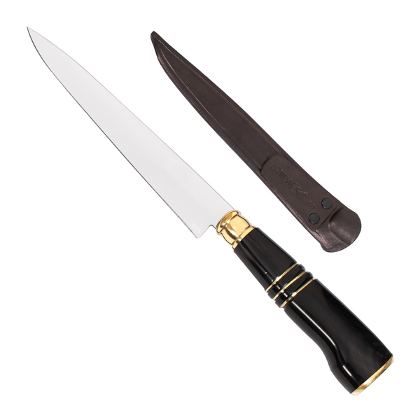 Faca Artesanal 8 Polegadas Aço Inox Cabo Chifre E Metal - Wp