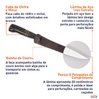 Faca Artesanal 8 Polegadas Aço Inox Cabo Chifre E Metal - Wp