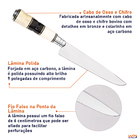 Faca Artesanal 9 Polegadas Aço Carbono Cabo Osso E Chifre - Wp