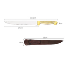 Faca Artesanal 9 Polegadas Inox Peixeira Cabo Osso Metal - Wp