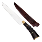 Faca Artesanal Aço Inox 9 Polegadas Cabo Chifre Curvado - Wp