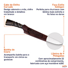 Faca Artesanal Aço Inox 9 Polegadas Cabo Chifre Curvado - Wp