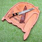 Faca Artesanal Aço Inox 9 Polegadas Cabo De Chifre E Madeira