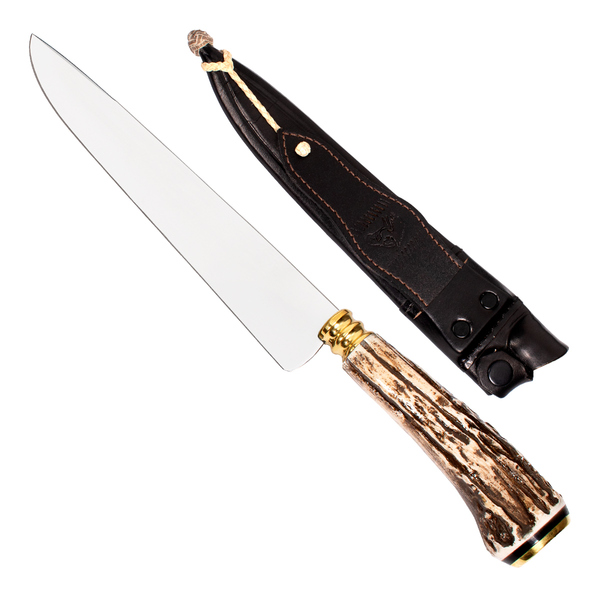 Faca Artesanal Aço Inox 9 Polegadas Solingen Cabo Fibra Chifr