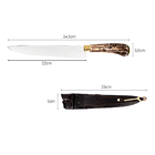 Faca Artesanal Aço Inox 9 Polegadas Solingen Cabo Fibra Chifr