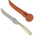 Faca Artesanal Forjada Integral Churrasco Pena Folha Aço Inox