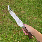 Faca Artesanal Forjada Integral Churrasco Pena Folha Aço Inox