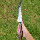 Faca Artesanal Forjada Integral Churrasco Pena Folha Aço Inox