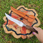 Faca Artesanal Forjada Integral Churrasco Pena Folha Aço Inox