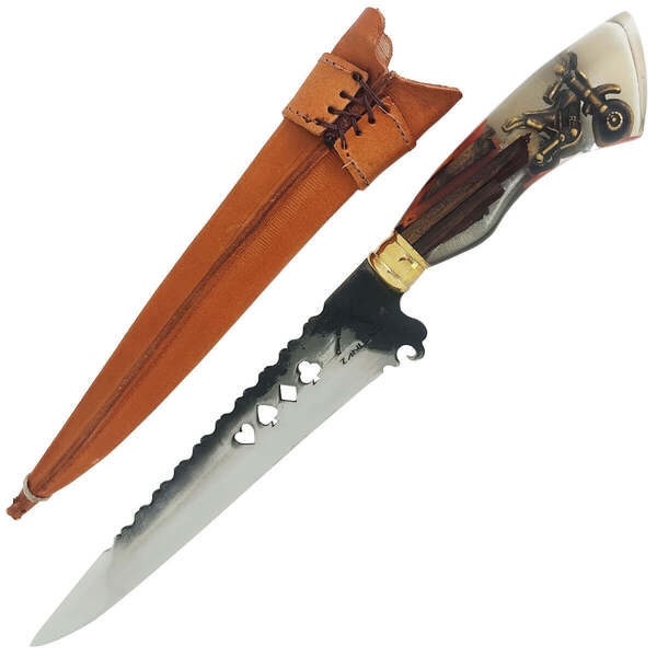 Faca Artesanal Javalizeira Churrasco Cabo Híbrido Trilheiro M