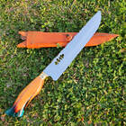 Faca Artesanal Laminada 10" Partial Tang Aço Inox 420c Cabo H