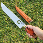 Faca Artesanal Laminada 10" Partial Tang Aço Inox 420c Cabo H