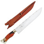 Faca Artesanal Laminada 10" Partial Tang Aço Inox 420c Cabo H